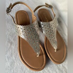 Silver Thong Sandals